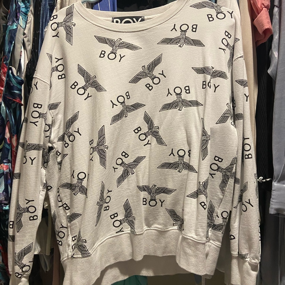 BOY London Beige Graphic Sweatshirt - Picture 1 of 4